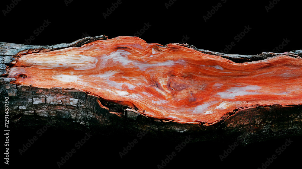 Aufkleber close-up of intricate wooden bark texture with natural patterns