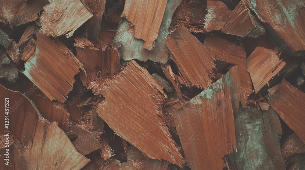 Poster Natural wooden fragments with rich grain texture for rustic design and background use
