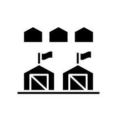 Barrack icon in glyph style