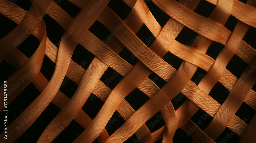 Poster Natural woven wicker texture for rustic design and craft projects