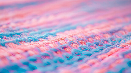 Obraz premium Vibrant patterned background of woven recycled fabric texture for eco design projects
