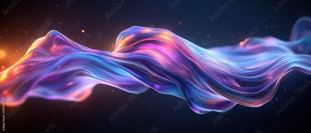 Poster abstract motion design with colorful swirls and dynamic shapes creating visual movement and energy