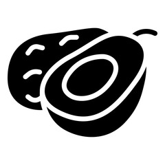 Avocado icon in glyph style