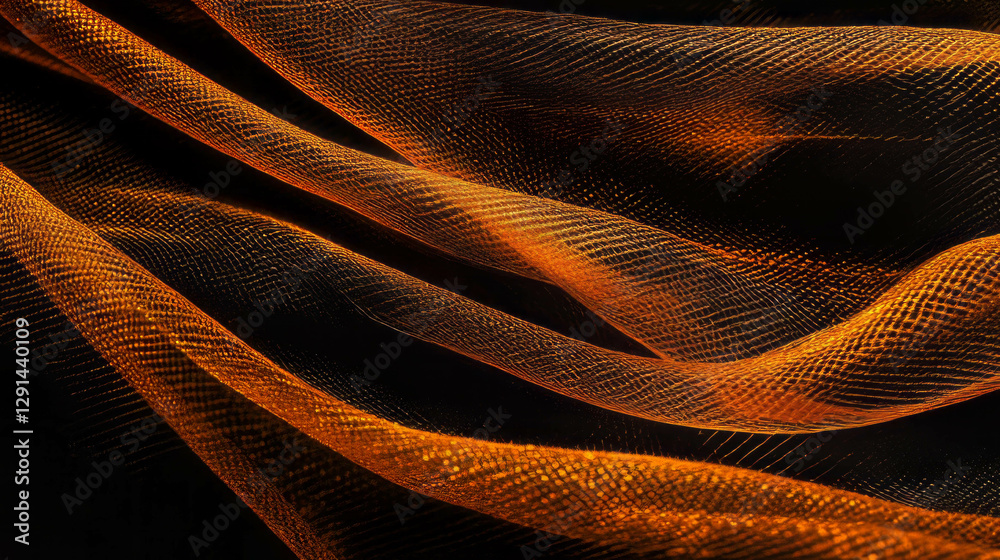 Poster abstract woven texture with zipper tape in dynamic waves for modern design