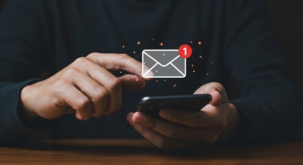 Person checking email notification on smartphone