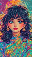 Vibrant Portrait of a Young Woman in Traditional Attire