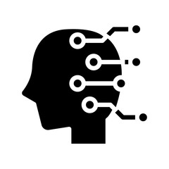 AI icon in glyph style