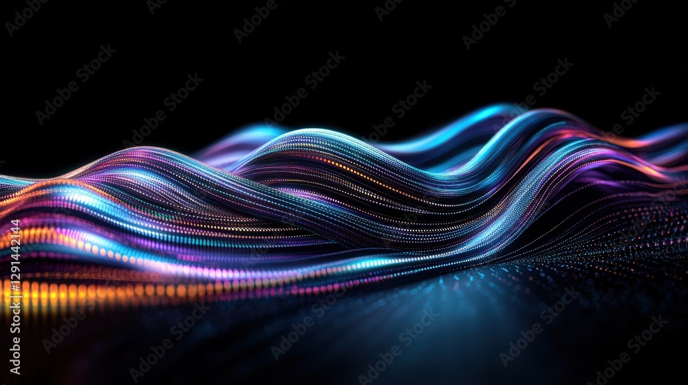 Poster Abstract wave background with colorful lines creating a dynamic and fluid visual effect