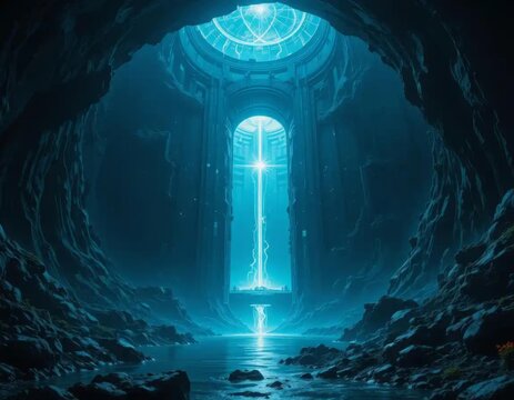 A Cybernetic Temple of Radiance Illuminating the Abysmal Chasm Below