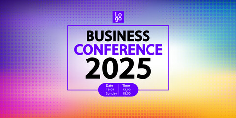 Announcement poster concept. web media event and lecture promotion. Invitation web banner to the online conference. Business webinar invitation design. Vector business summit invitation.