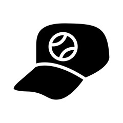 Baseball cap icon in glyph style