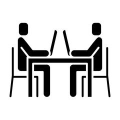 Co working space icon in glyph style