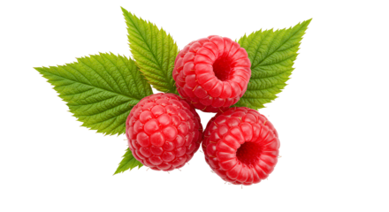 raspberry png. raspberry fruit isolated top view. Fresh raspberries with green leaves isolated, juicy red berries perfect for organic food, healthy eating, and fruit branding PNG