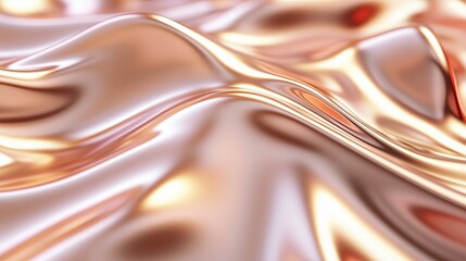 A beautifully flowing abstract texture of satin fabric in soft copper tones, ideal for backgrounds and design projects.