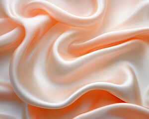 Obraz premium A close-up of smooth, flowing silk fabric in soft peach and cream tones, perfect for backgrounds and design projects.