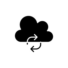 Cloud computing icon in glyph style