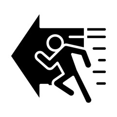 Running icon in glyph style