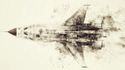 Disintegrating rocket sketch, top view.