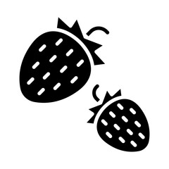 Strawberry icon in glyph style