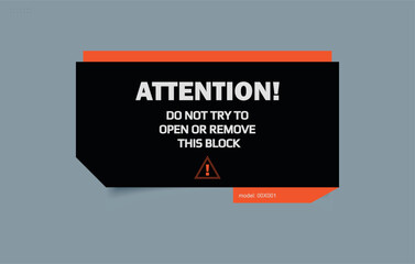 Attention. Cyberpunk sticker, futuristic style sticker Vector
