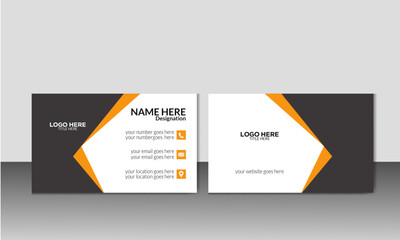 Modern corporate simple business card design, double sided business card design,  	
