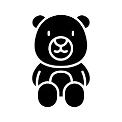 Teddy bear icon in glyph style
