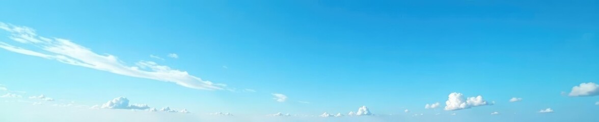 Cerulean sky with wispy clouds against a vast backdrop, Skyline, Atmosphere