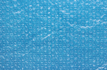 Blue bubble wrap packing texture