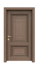 Elegant wooden door design front view on white background minimalist architecture modern home environment