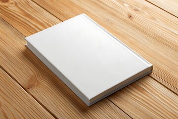 Fototapeta premium White Book Mockup on Wooden Background