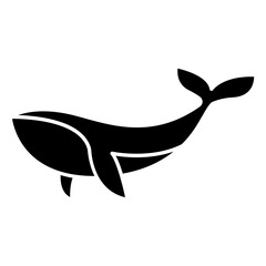 Whale icon in glyph style