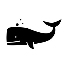 Whale icon in glyph style