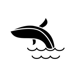 Whale icon in glyph style