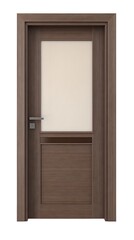 Modern wooden door design on white background front view architectural content in minimalist environment