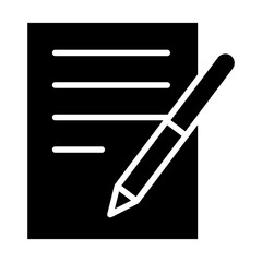 Writing icon in glyph style