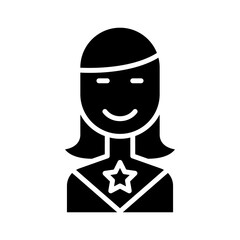 Super woman icon in glyph style