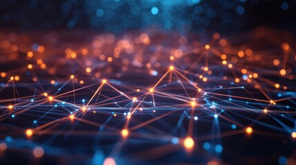 Abstract digital connection background, glowing data nodes, cyber network aesthetic,