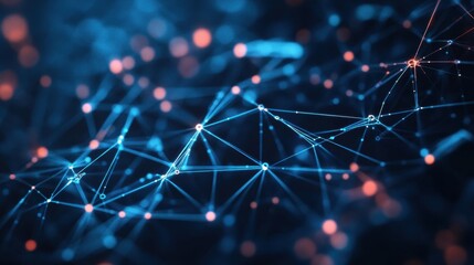 Abstract digital connection background, glowing data nodes, cyber network aesthetic,