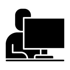 Office working icon in glyph style