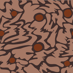 Strip with elements of chaos seamless pattern, abstract shapes, colorful background print. Ornate vector stripe lines