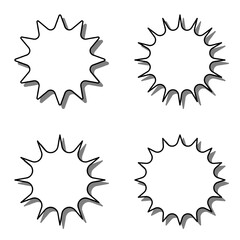 Starburst icon set. Simple flat style vintage labels, stickers. Special Offer Sale Tag, Discount Offer Prince Label.