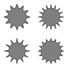 Starburst icon set. Simple flat style vintage labels, stickers. Special Offer Sale Tag, Discount Offer Prince Label.