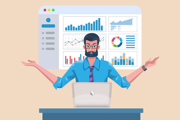  Data specialist IT analysing data using laptop