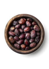 Obraz premium Dates Fruit in Bowl Isolated on White Background