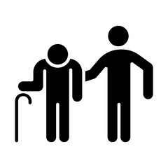 Elderly icon in glyph style