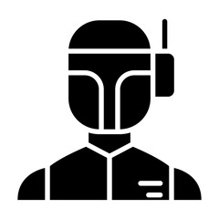 Cyborg icon in glyph style