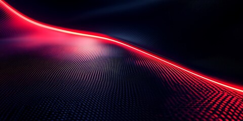 An abstract 3D background featuring a carbon fiber texture with red light effects. Detailed lines...