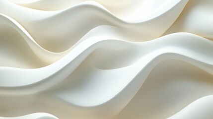 Obraz premium Abstract textured background featuring smooth, flowing white waves creating a serene and elegant atmosphere.