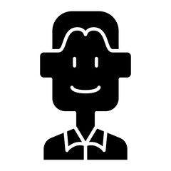 Man icon in glyph style