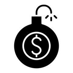 Business war icon in glyph style